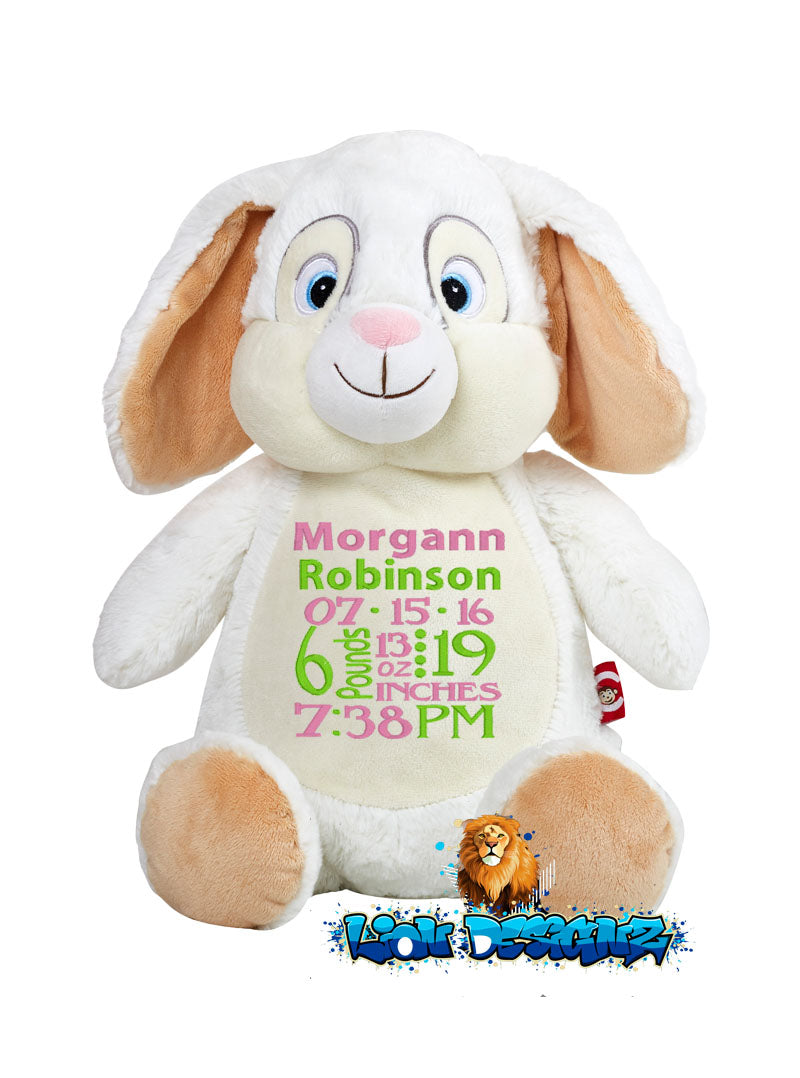 Embroidered White Bunny