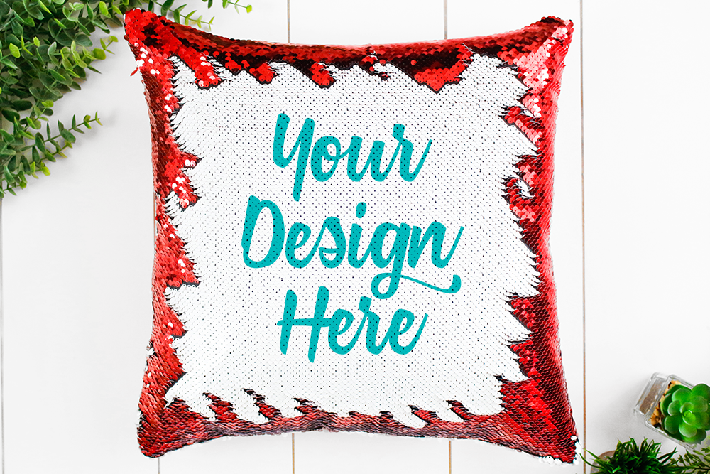 Red Sequin Pillow