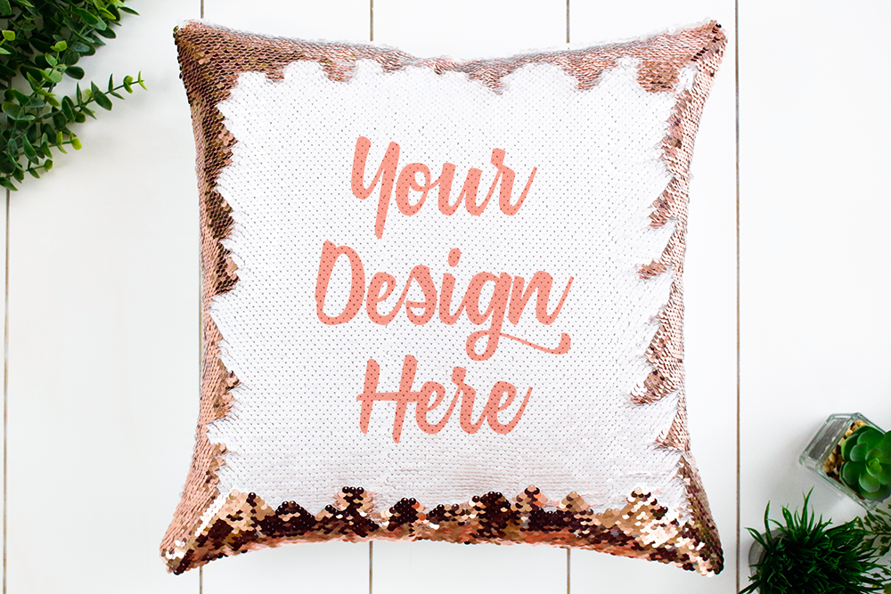 Rose Gold Sequin Pillow