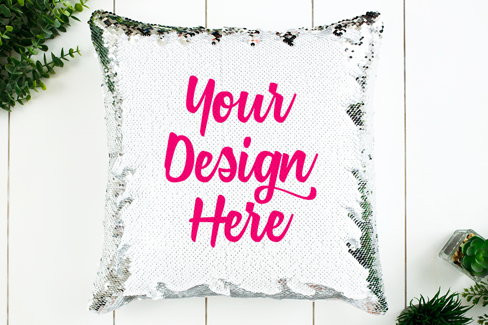 Silver Sequin Pillow