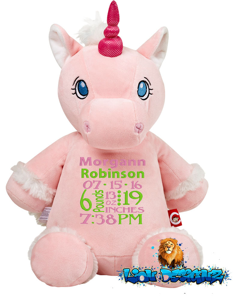 Embroidered Pink Unicorn