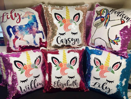 Custom Image Sequin Pillows