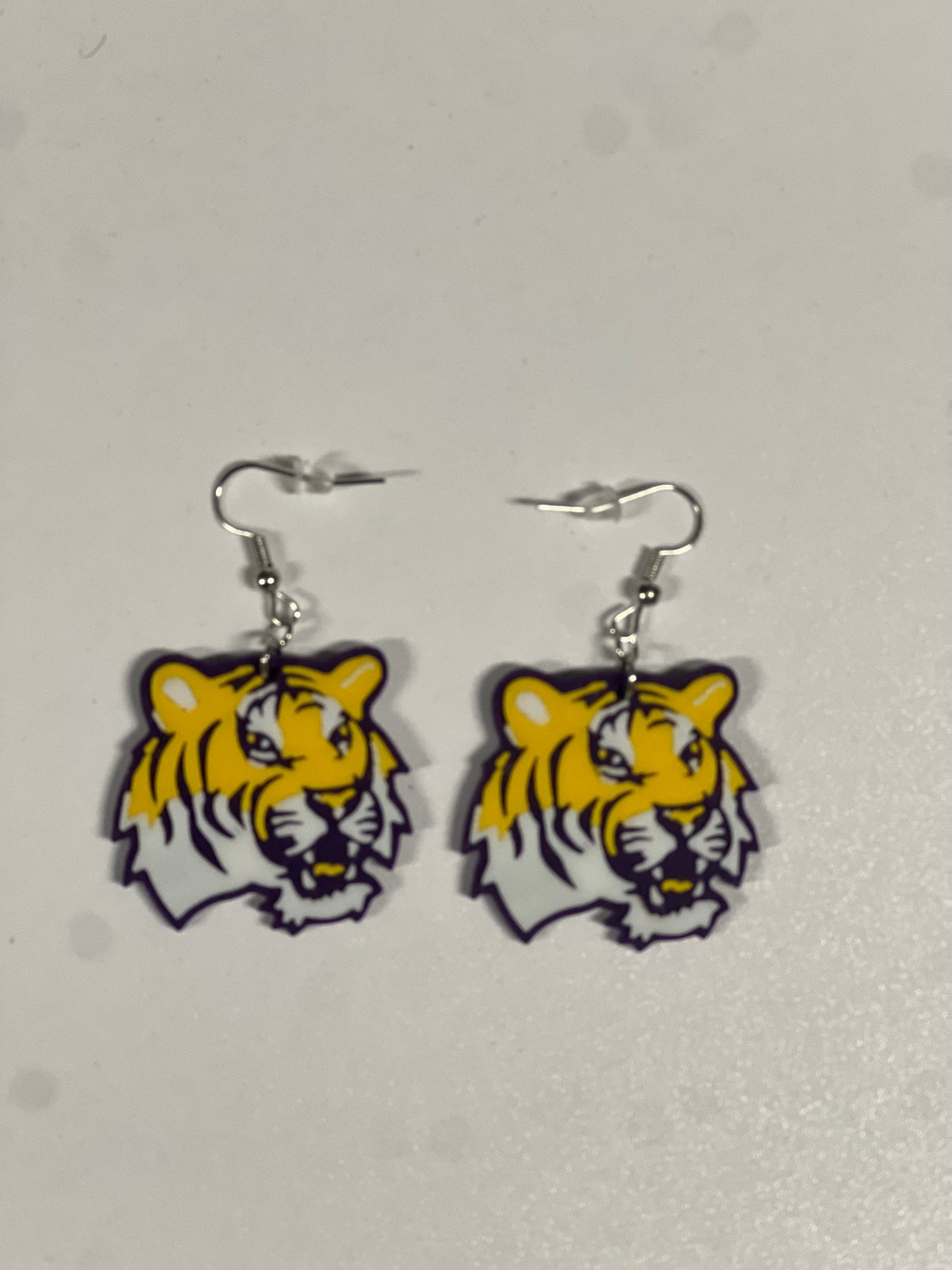 LSU Tigers Inspired Earrings | Purple & Gold Statement Jewelry | Louisiana State University Gift