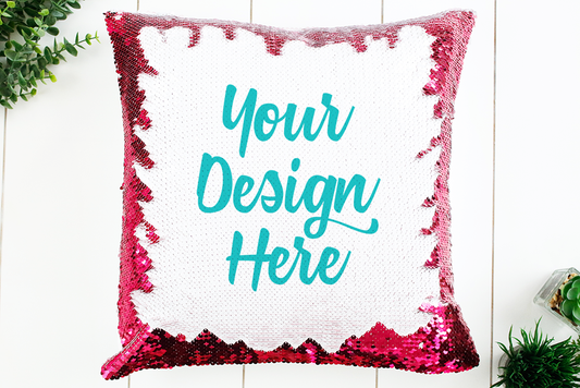 Pink Sequin Pillow