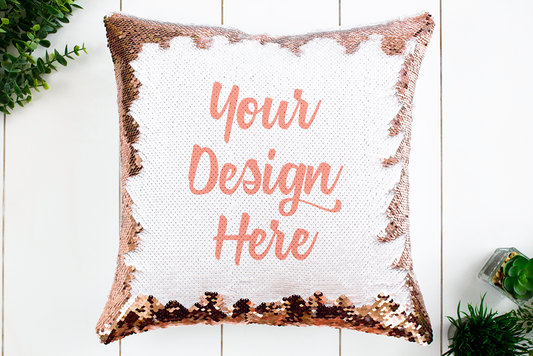 Rose Gold Sequin Pillow