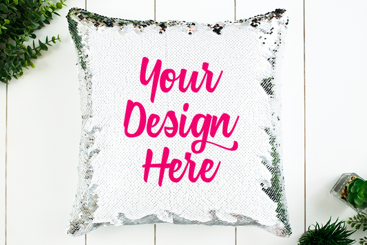 Silver Sequin Pillow