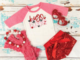 Adorable Girls Valentine's Day Shirt | Hugs & Kisses | Embroidered Shirt